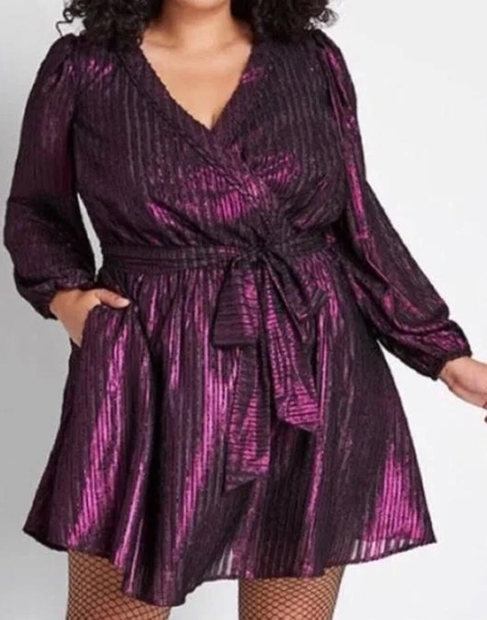 ModCloth Time to Shine Purple Metallic Dress